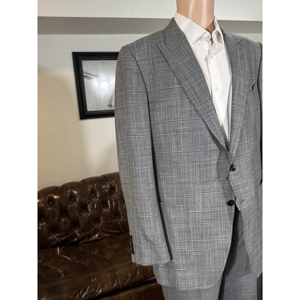 New with Tags Tom Ford Prince of Wales Houndstooth Gray Blazer 54 44R Peak Lapel - Picture 13 of 15